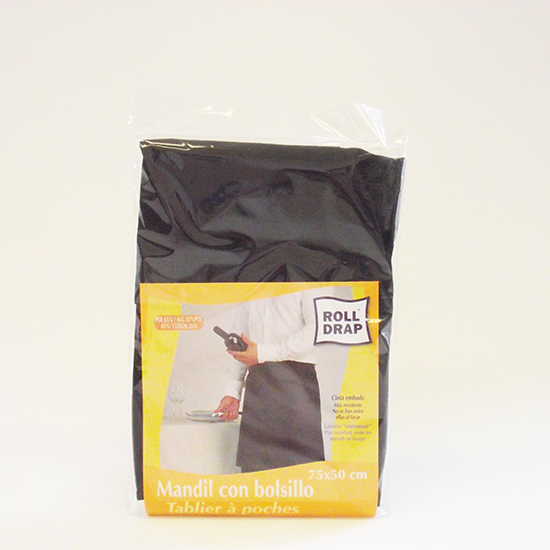 Avental Tecido Negro com bolso